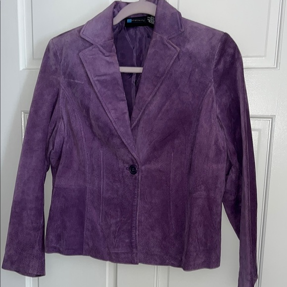 Relativity Purple Leather Jacket - Picture 1 of 4